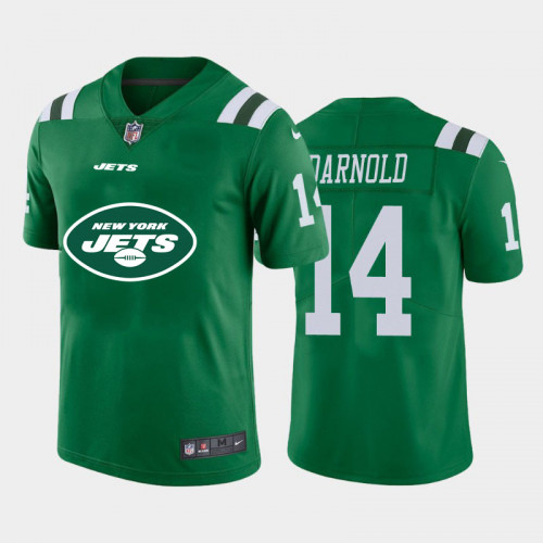 Men's New York Jets #14 Sam Darnold Green Team Big Logo Limited Stitched Jersey